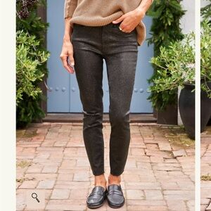 Frank & Eileen Sligo High Rise Skinny‎ Jeans Women’s Size 27 Gold Glitter Waxed